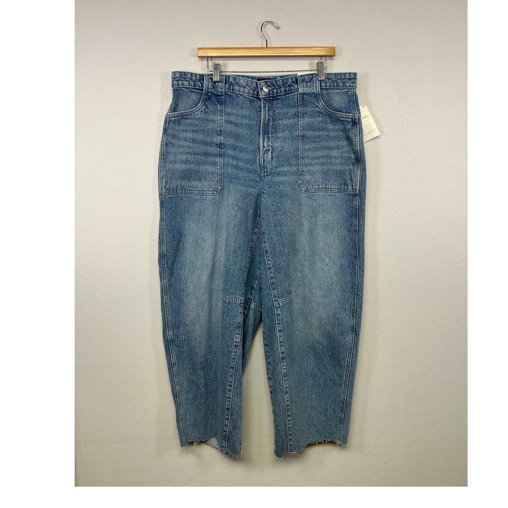 Streetwear Free Assembly Womens 16 NWT Carpenter Barrel Jeans High Rise Raw Hem